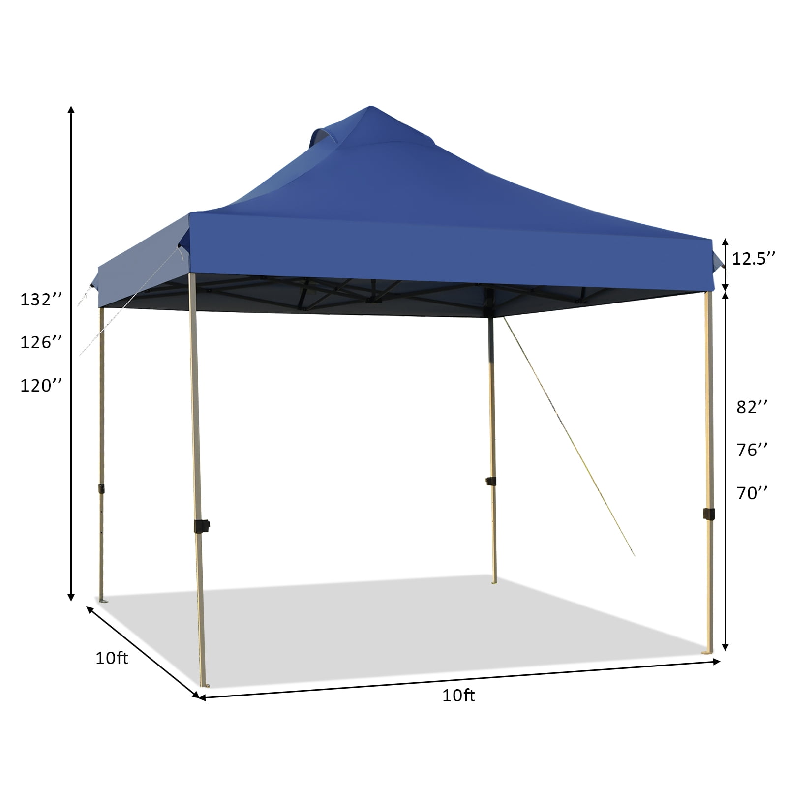Tente d'extérieur pliante portative, abri pop-up 10x10, tonnelle