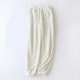 thumbnail image 2 of DHFJKG Flannel Pajamas Pants For Women Loungewear Thickened Elastic Drawstring Loose Fit Ankle-Tied Sleepwear Bottoms With Pockets For Autumn Winter Soft Trousers, 2 of 3
