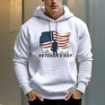 thumbnail image 4 of Men's 330g 100% Cotton Pattern Terry Dropped Shoulder Hoodie-Veteran's Day, 4 of 15