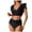 Black, variant on Linfrsh Women's Tummy Control Bikini Sets Twist Front Swimsuits High Waisted Bathing Suits Sexy Bikinis for Women Black,2XL