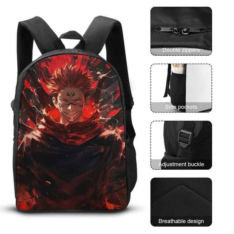 Jujutsu Kaisen Ryomen Sukuna 3 Piece Backpack Set with Lunch Bag