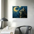 thumbnail image 4 of Orinice  Monet Cats in Famous Paintings-Impressionist Print Picture Monet Hanging Artwork-Cat Pursues The Steps of The Moon Vintage Wall Art Decor for Living Room Bedroom Home  20x16in, 4 of 6