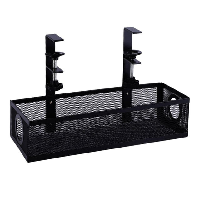 GROWTH TANK Container for Cable Storage Rack under Desk Organizer for School Home Office Black