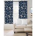 thumbnail image 2 of Botanical Flower Blackout Curtains 84 Inches Long for Bedroom, Vintage Garden Floral Wildflower Blue Thermal Insulated Room Darkening Black Out Window Curtain Panels Grommet Drapes for Living Room, 2 of 8