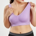 thumbnail image 5 of Bigersell Sleeping Bras for Women Clearance Longline Bras for Women Lace Bra Style R4034 V-Neck Back-Smoothing Bras Pull-On Bra Closure Women's Plus Size Posture Bras Purple 6XL, 5 of 9