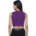 thumbnail image 4 of eloria Women's Top High-Neck Sleeveless Crop Tank Top Color: Violet | Size: XL, 4 of 6