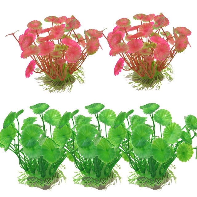 Plantas acuáticas artificiales para acuario, decoración de plantas de plástico para pecera, 5 piezas.