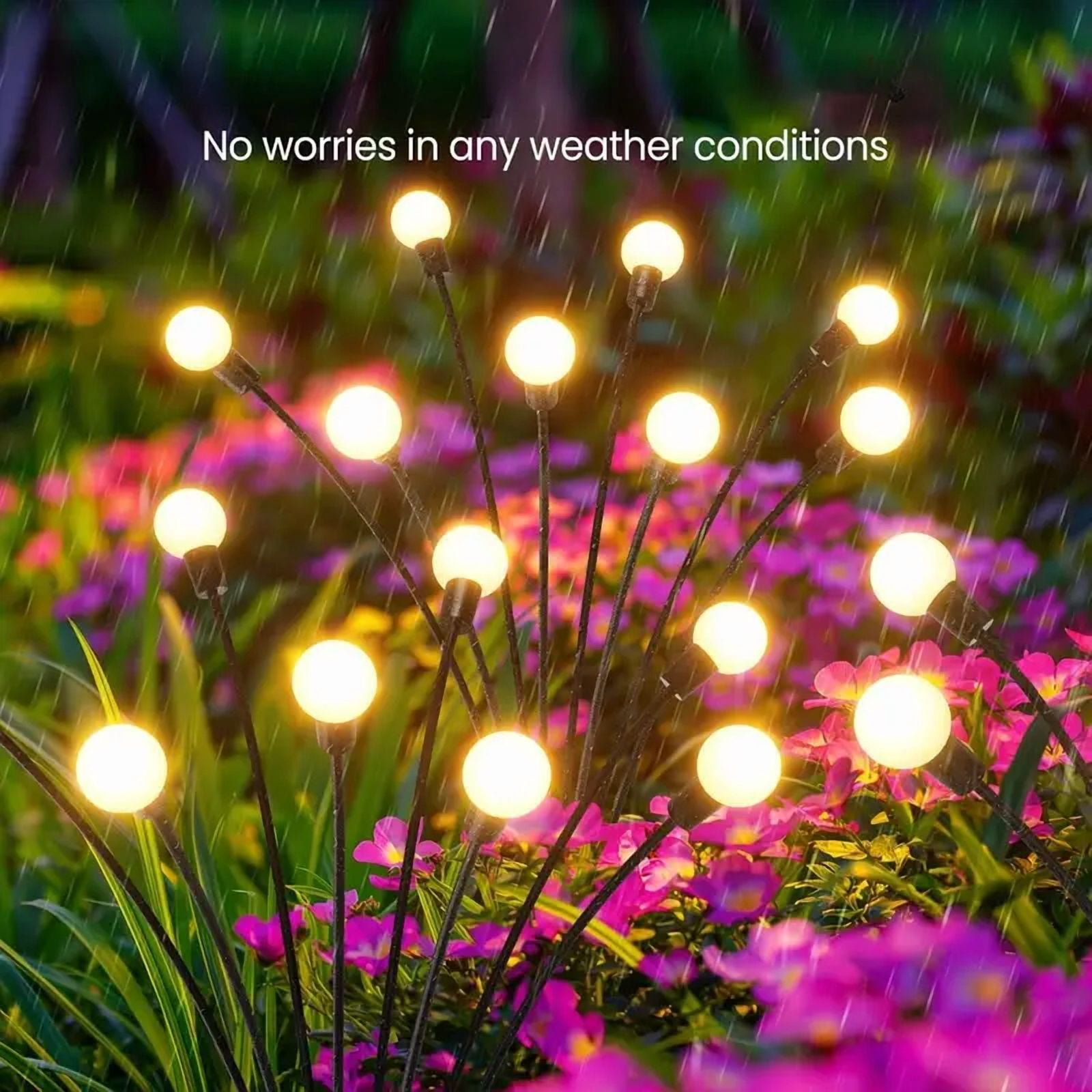 6 Pack 48 LED Super Bright Solar Lights Outdoor Garden Decor: Firefly Solar Outdoor Lights, Solar Lights for Outside, Yard Patio Porch Pathway Landscape Decorations