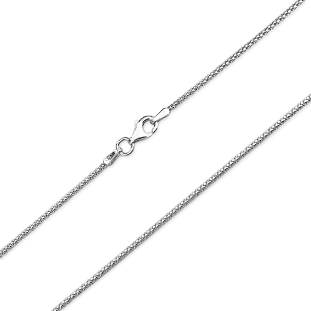 S925 Sterling Silver Necklace Unisex Luck Hollow Popcorn Chain 18inch 4mmW 10g