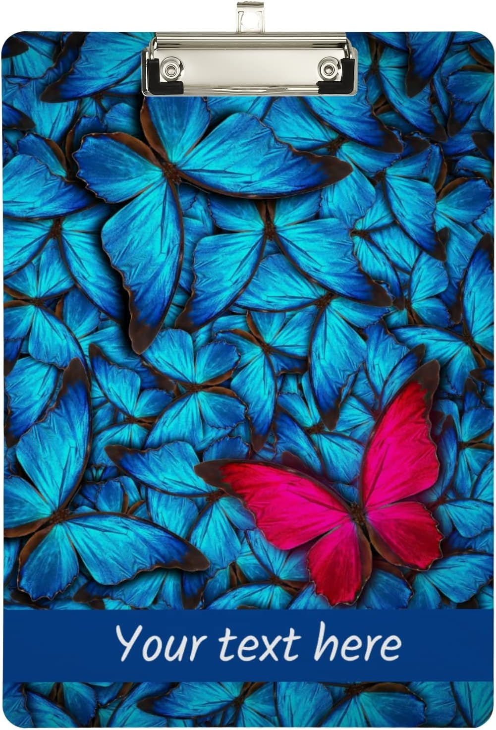 FMSHPON Purple Butterfly Clipboard Hardboard Wood Nursing Clip Board