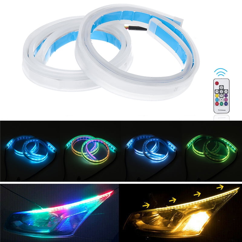 60cm Ultra Thin Car Soft Tube LED Strip Daytime Running Light Turn Signal Lamp~ 