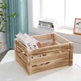thumbnail image 2 of Solid Wood Storage Basket Toys Sundries Cosmetics Storage Basket Multi-purpose Storage Container for Home Office Department (Wood Color), 2 of 8