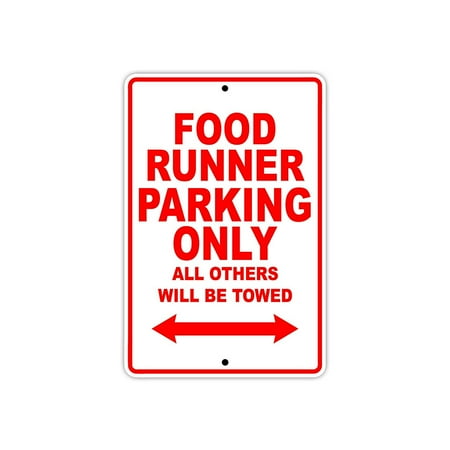 Food Novelties - Food Runner Parking Only Gift Decor Novelty Garage Metal Aluminum 8