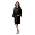 thumbnail image 1 of Lightweight Cotton Blend Women Waffle Kimono Spa Robe (Small/Medium, Black), 1 of 3