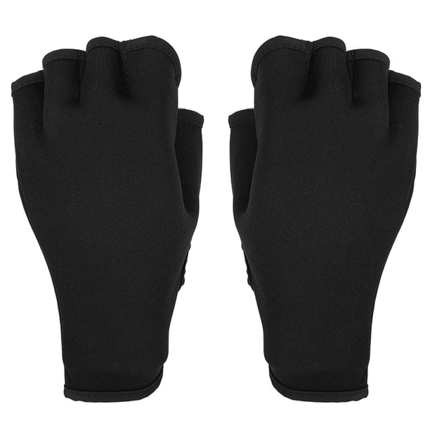 Guantes de natación impermeables, antideslizantes, transpirables y flexibles para un mejor agarre, entrenamiento de natación para todas las edades, color negro, tamaño 9,45 x 8,27 pulgadas