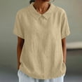 thumbnail image 1 of Uootdi Womens Tops Short Sleeve Collared Neckline Loose Fit Beach Stroll Casual Everyday Tees Gift, 1 of 7