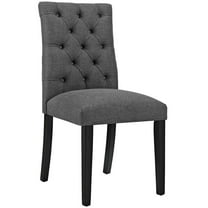 Modway Duchess Button Tufted Fabric Dining Chair in Gray