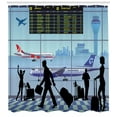 thumbnail image 3 of Ambesonne Airport Shower Curtain, Planes People Flight Board, 69"Wx84"L, Multicolor, 3 of 3