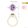 thumbnail image 4 of ANGARA Natural 2.28 Ct. Amethyst with Diamond Halo Ring in 14K Yellow Gold for Women (Ring Size: 3), 4 of 9