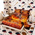 thumbnail image 2 of Erosebridal Fire Baseball Full Size Sheets, Sport Bed Sheets for Men and Boys, 4 Pieces, 1 Flat Sheet, 1 Fitted Sheet and 2 Pillowcases, 2 of 6