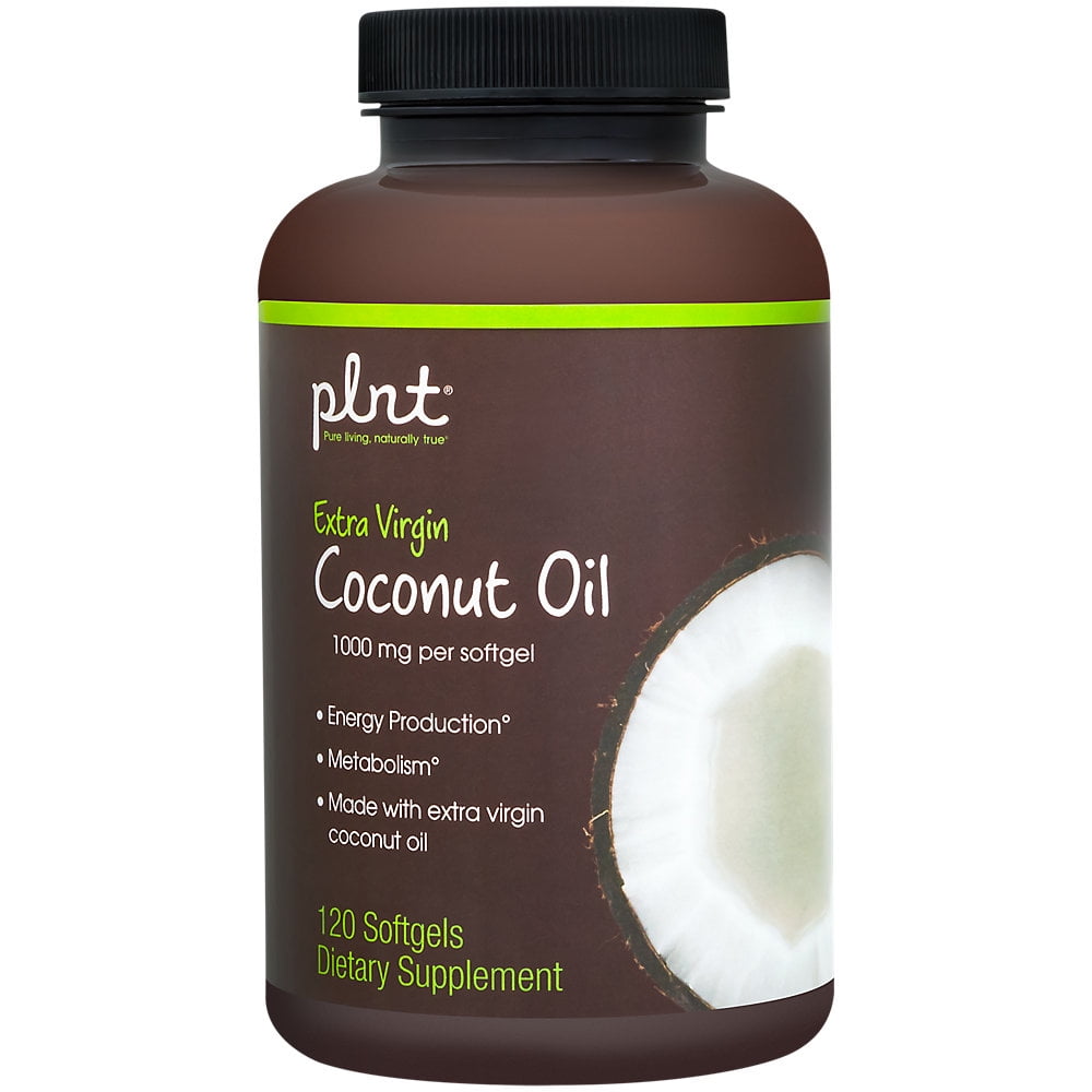 plnt Organic Extra Virgin Coconut Oil 1,000mg per Softgel Supports