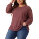 thumbnail image 4 of Blusas T-Shirts de Manga Larga de Encaje para Mujeres de Talla Grande Agnes Orinda 2X Color Púrpura Rojo, 4 of 6