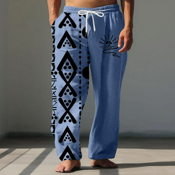 Runfenguu Pants Pants For Men Men'S Elastic Waist Blended Breathable Comfortable Soft Beach Casual Trousers Full Length Pants Work Pants