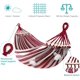 thumbnail image 1 of Hamacas Hamaca portátil para acampar Hamaca de tela cómoda mejorada de 550 lb (roja y blanca), 1 of 3