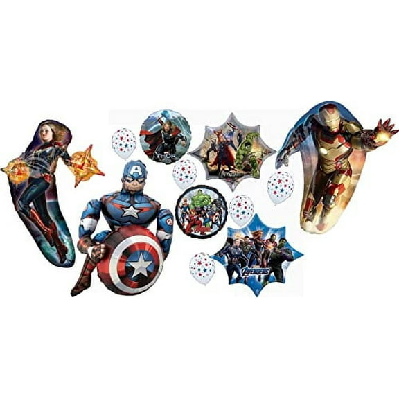 Avengers Ultimate Birthday Party Supplies 12 pc Balloon Bouquet Decorations