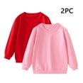 thumbnail image 2 of Favoffer 2PC Little Boys Girls Crewneck Sweatshirt Fall Winter Long Sleeve Solid Cotton Casual Tops for Kids Toddler Home Travel Daily Outdoor 1-11Y, 2 of 7