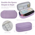 thumbnail image 2 of allydrew Simple Large Capacity Double Compartment Pencil Case, Pencil Pouch for Stationery Tools, Orchid, 2 of 5