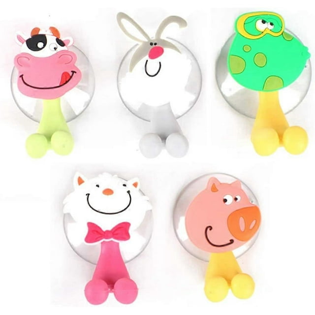 Wall Mounted Duty Suction Cup Toothbrush Holder Hooks Set for Mounting on Smooth Wall in Shower, Bathroom, Garage, Office,Perfect for Motivating Your