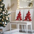 thumbnail image 3 of Christmas Tree Chair Covers Set of 8 Abstract Red Trees Elk Gift Bird Star Art Chair Back Covers Stretch Removable Washable Slipcovers Protector for Dining Room Kitchen Party Decor, 3 of 5