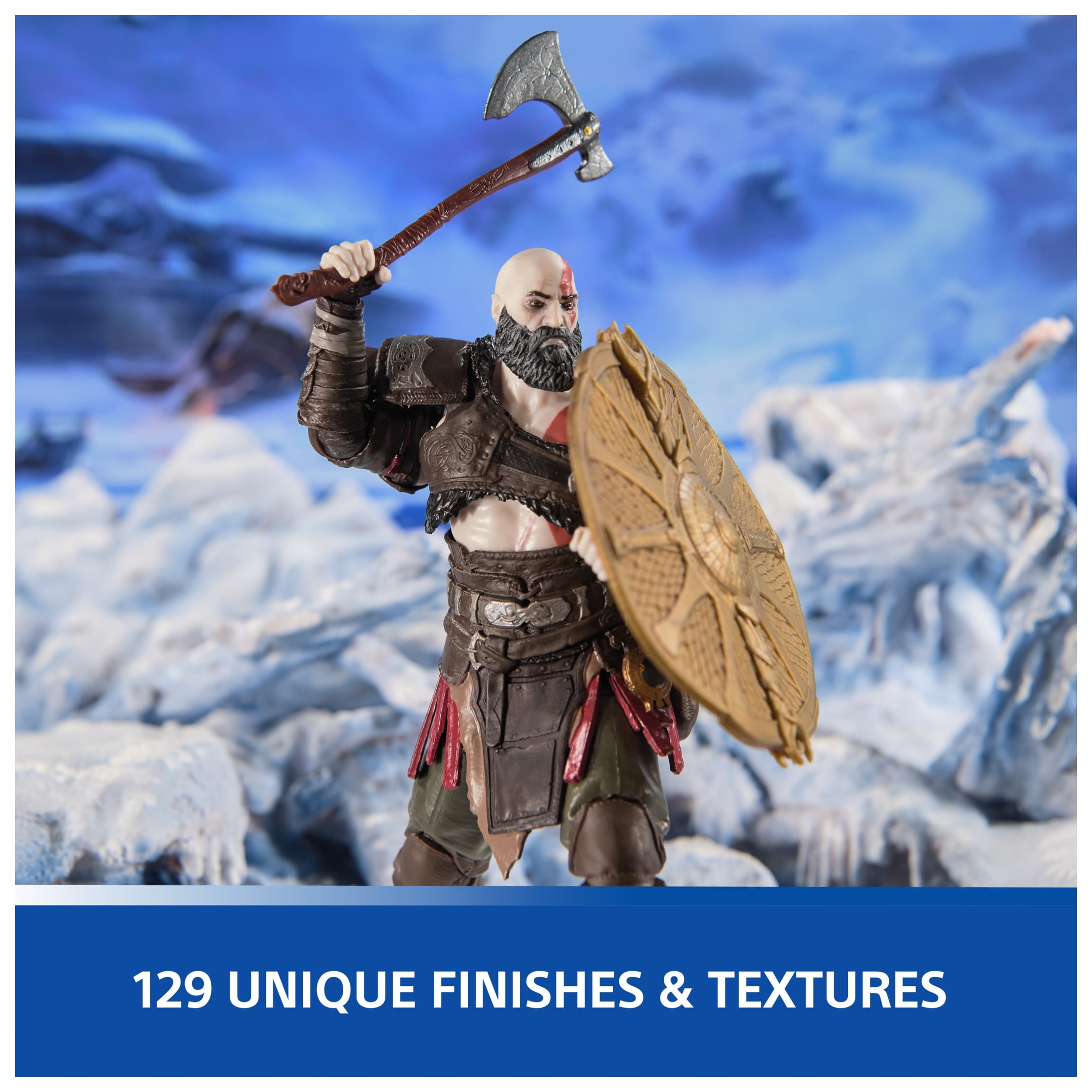 PlayStation God of War Ragnarök, 6” Kratos Action Figure with 5 Accessories, 17+