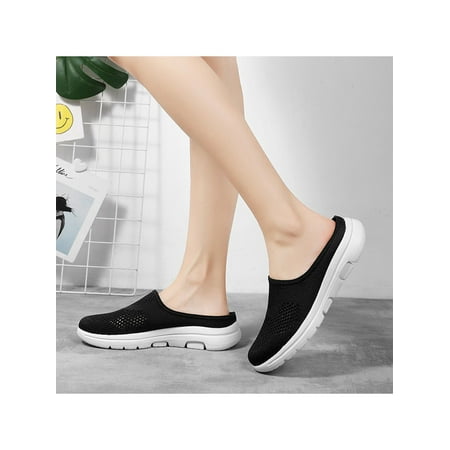 

Gomelly Women Fashion Slip On Round Toe Backless Slippers Summer Beach Shoes