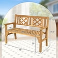 thumbnail image 3 of Costway Patio Outdoor Solid Wood Bench Folding Loveseat Chair Park Garden Deck Furniture, 3 of 10
