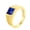 Gold Navy Blue, variant on Men's Stainless Steel Black Stone Ring Square Gemstone Pinky Finger Rings with Crystal Statement Jewelry Silver Size 7