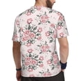 thumbnail image 2 of Wukai Rose Flowers Print Men's Short-Sleeved Mesh T-Shirt,Quick-Dry Short Sleeve Workout T-Shirt-XX-Large, 2 of 8