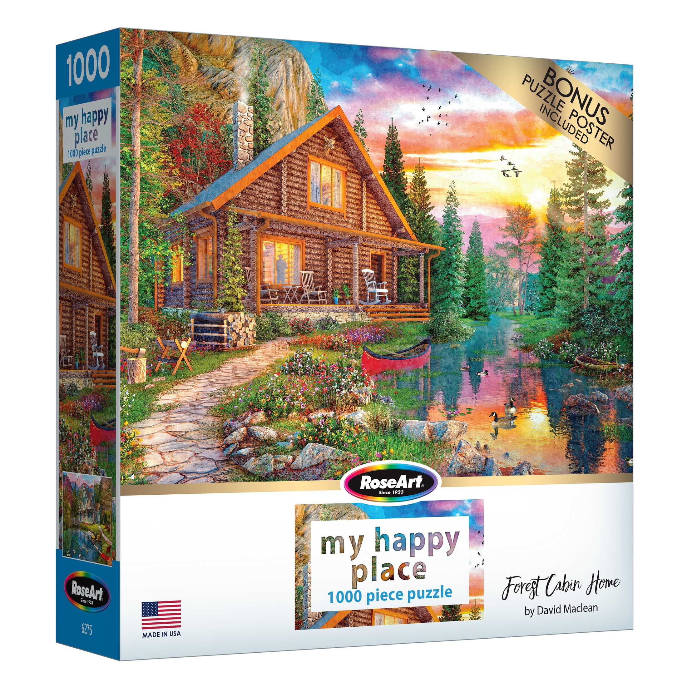 My Happy Place 1000pc - Forest Cabin Home