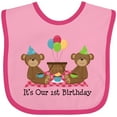 thumbnail image 3 of Inktastic Twins 1st Birthday Bears Boys or Girls Baby Bib, 3 of 4
