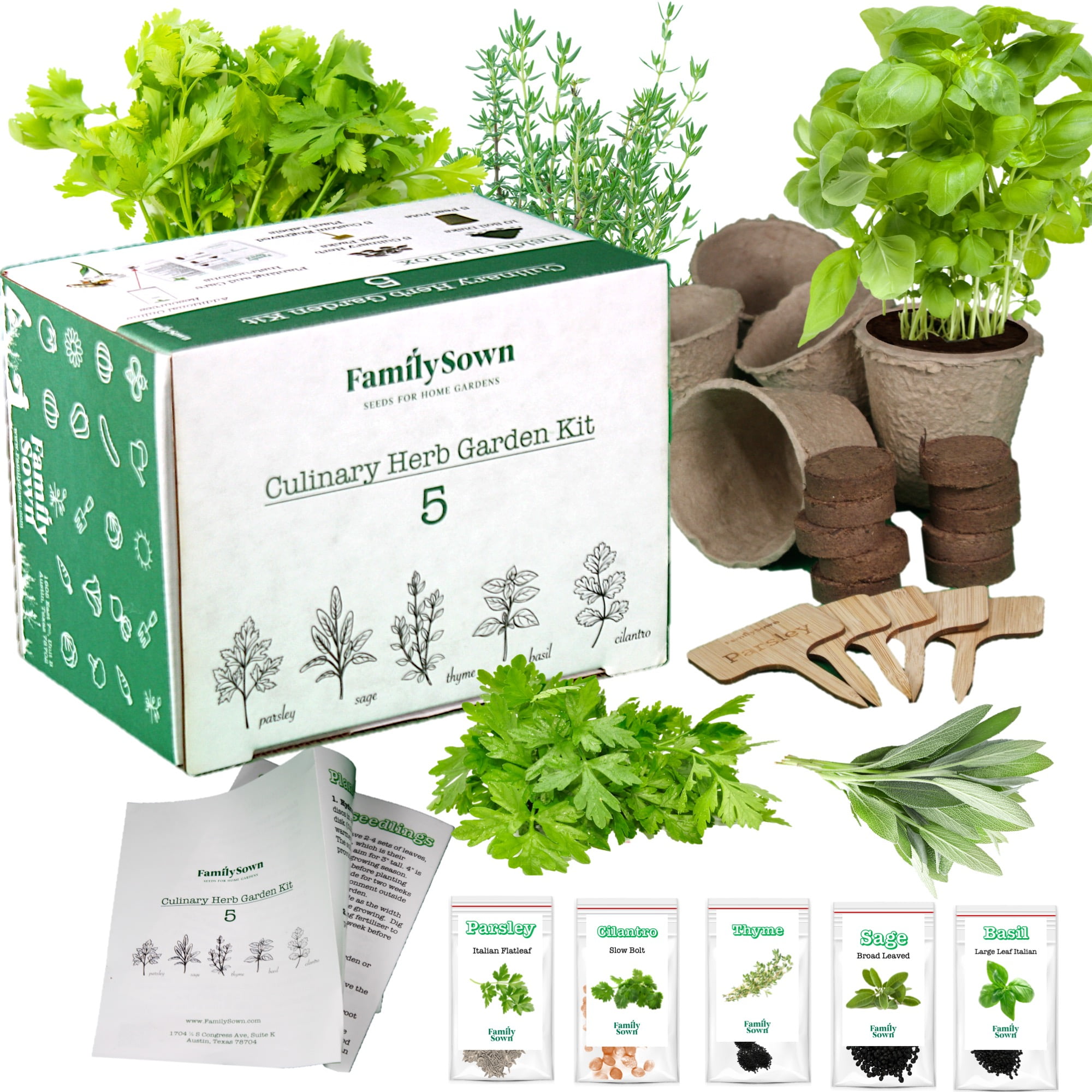 Indoor Herb Garden Growing Kit by Family Sown This Starter Kit