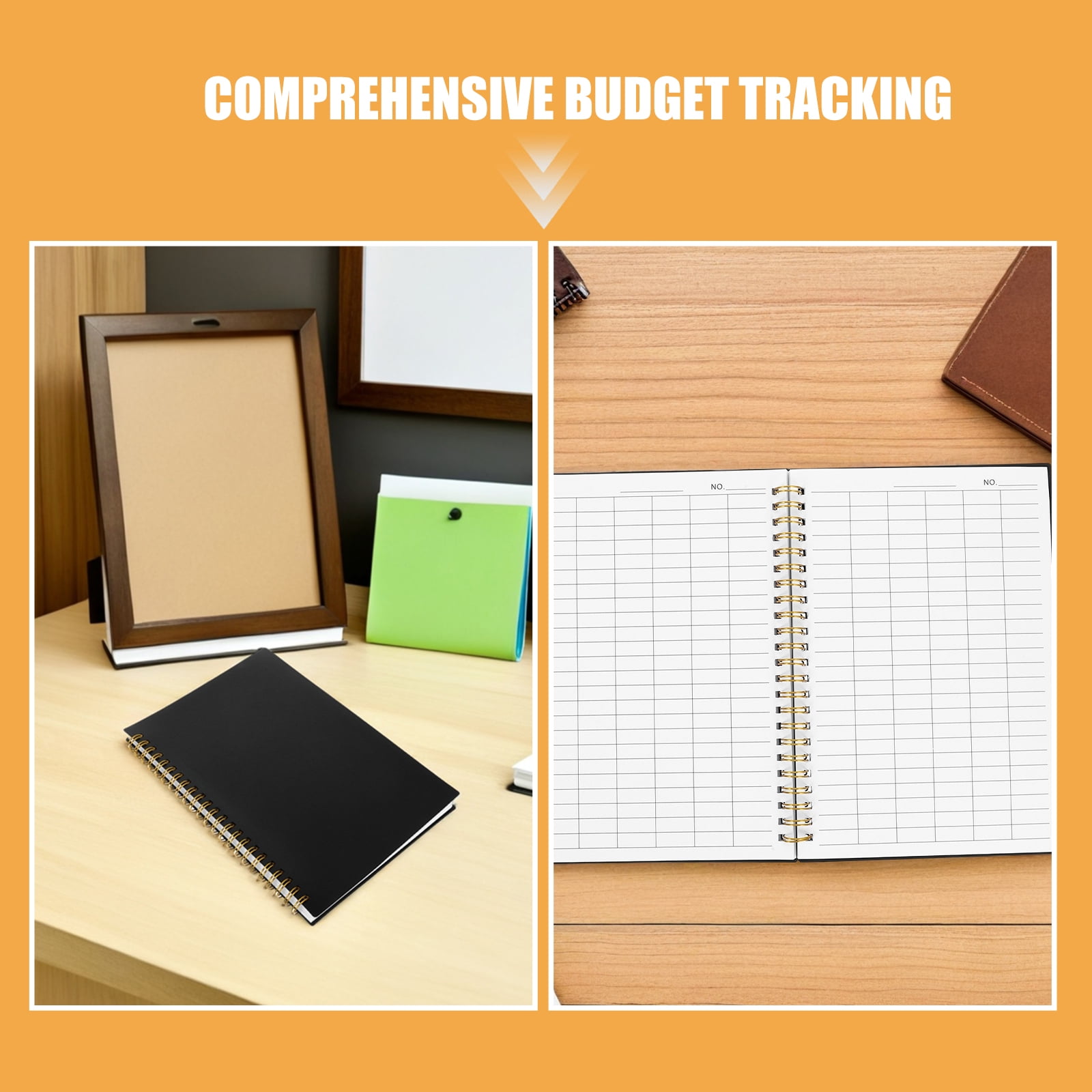 ETHZZLE 2Pcs Budget Planning Book Black Twin Wire Financial Record Book for Daily Accounting