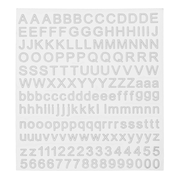 Alphabet Letters Number Resin Stickers 3D A to Z 1 to 9 Silver Mini Metallic Alloy Sticker for Resin Nail