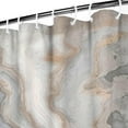 Shower Curtain Set with Snapin,grey Glod Contemporary Abstract Texture