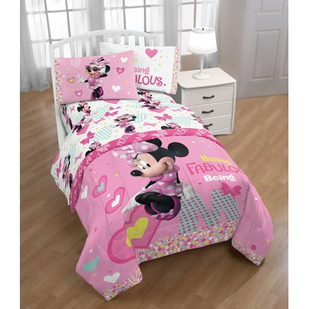 Disney Minnie Mouse Kid's Bedding Twin Sheet Set, 1