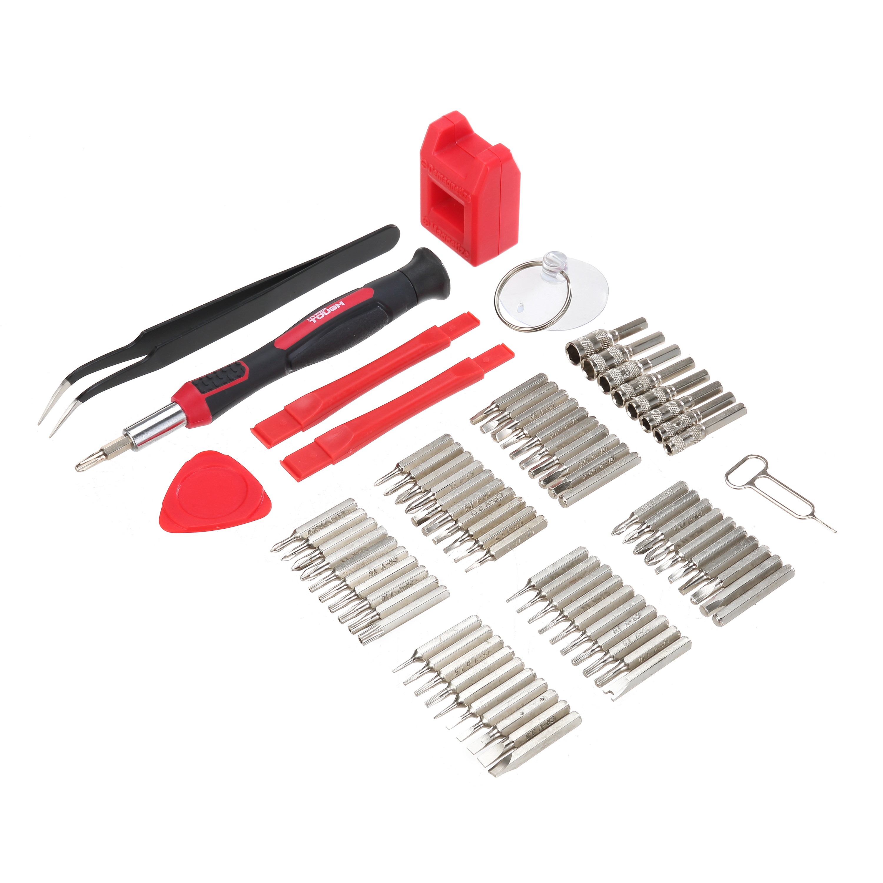 Kit de precisión Hyper Tough de 77 piezas con destornillador magnético, puntas de tamaño estándar y estuche, condición nueva 5