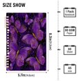 thumbnail image 3 of Wirebound Notebook Hardcover Spiral Notebooks Glowing Purple Butterfly, 60 Pages, 80 GSM, 5.7 x 8.3in, 3 of 7