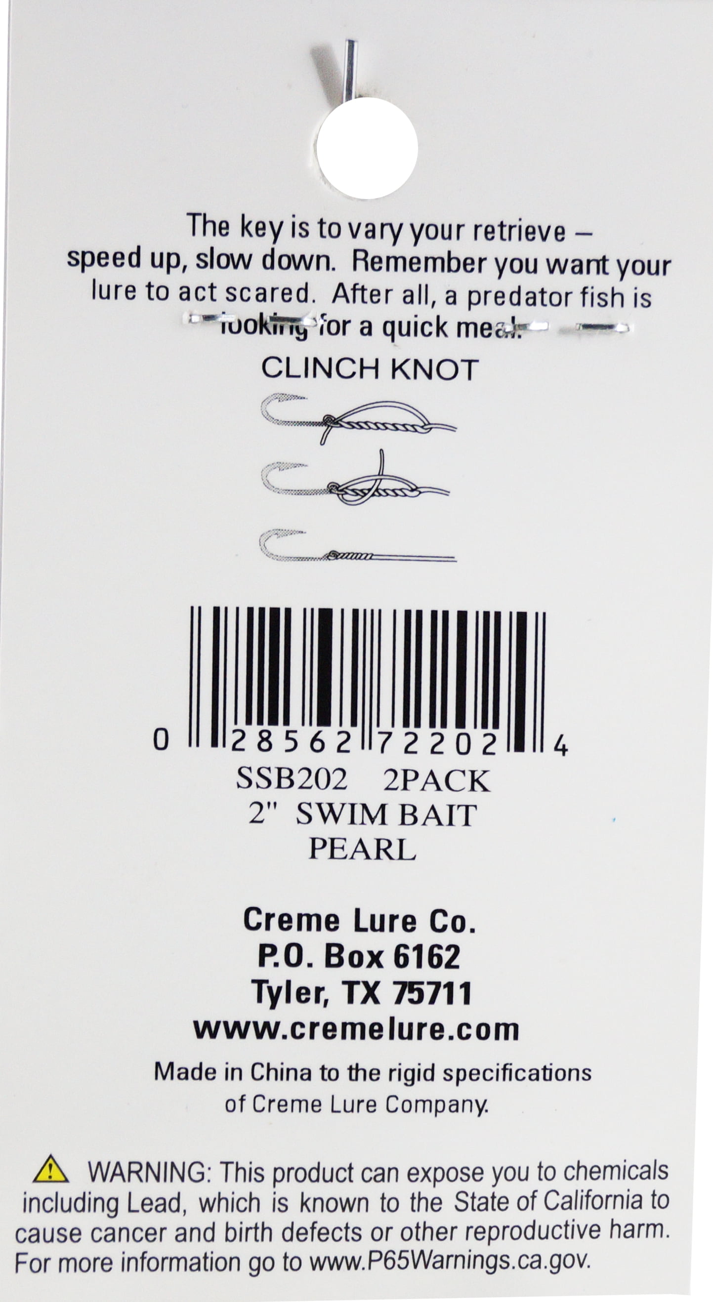 (3 pack) CRME 2" Pearl Paddle Tail Shad Swimbait Fishing Lures, 2-Count