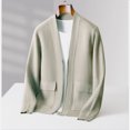 thumbnail image 1 of Suéter de hombre, cárdigan de lana de otoño e invierno, moda informal con cuello en V, chaqueta de diseño para papá, 1 of 6