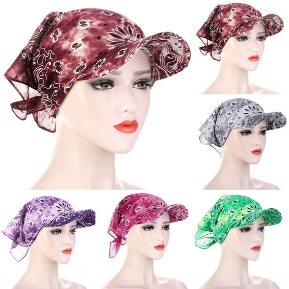 Helii Women Printed Cotton Sun Hat Adjustable Comfortable Outdoor Summer Cap Sun Hat Cowboy Hat Trucker Hat